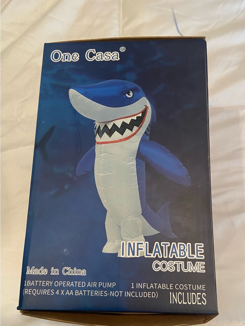 Full Body Inflatable Adult Shark Costume with battery operated air pump